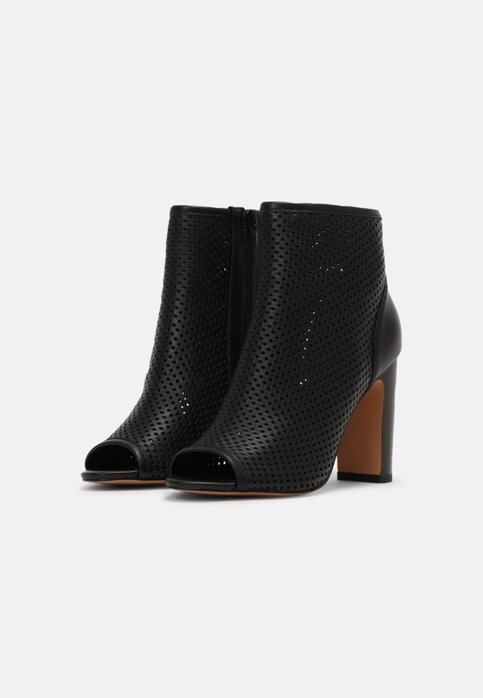 Bottines Anna Field LEATHER Block heel Zip UP Noir Femme | HCB-7960478